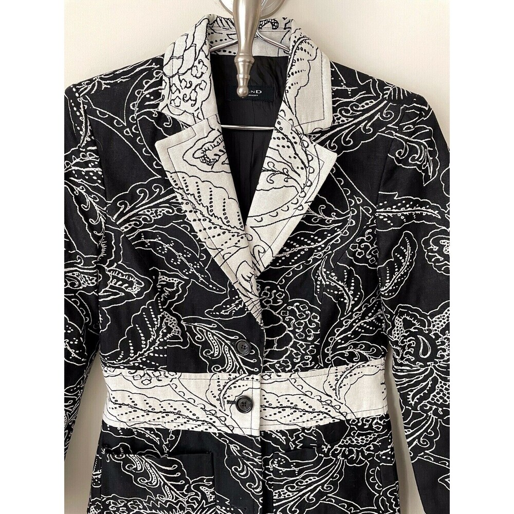SAND COPENHAGEN Black & White Printed Jacket Lined SIZE 36 EU- 6/8 US